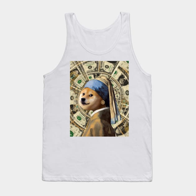 Doge with a Coin Earring Tank Top by Serotonin